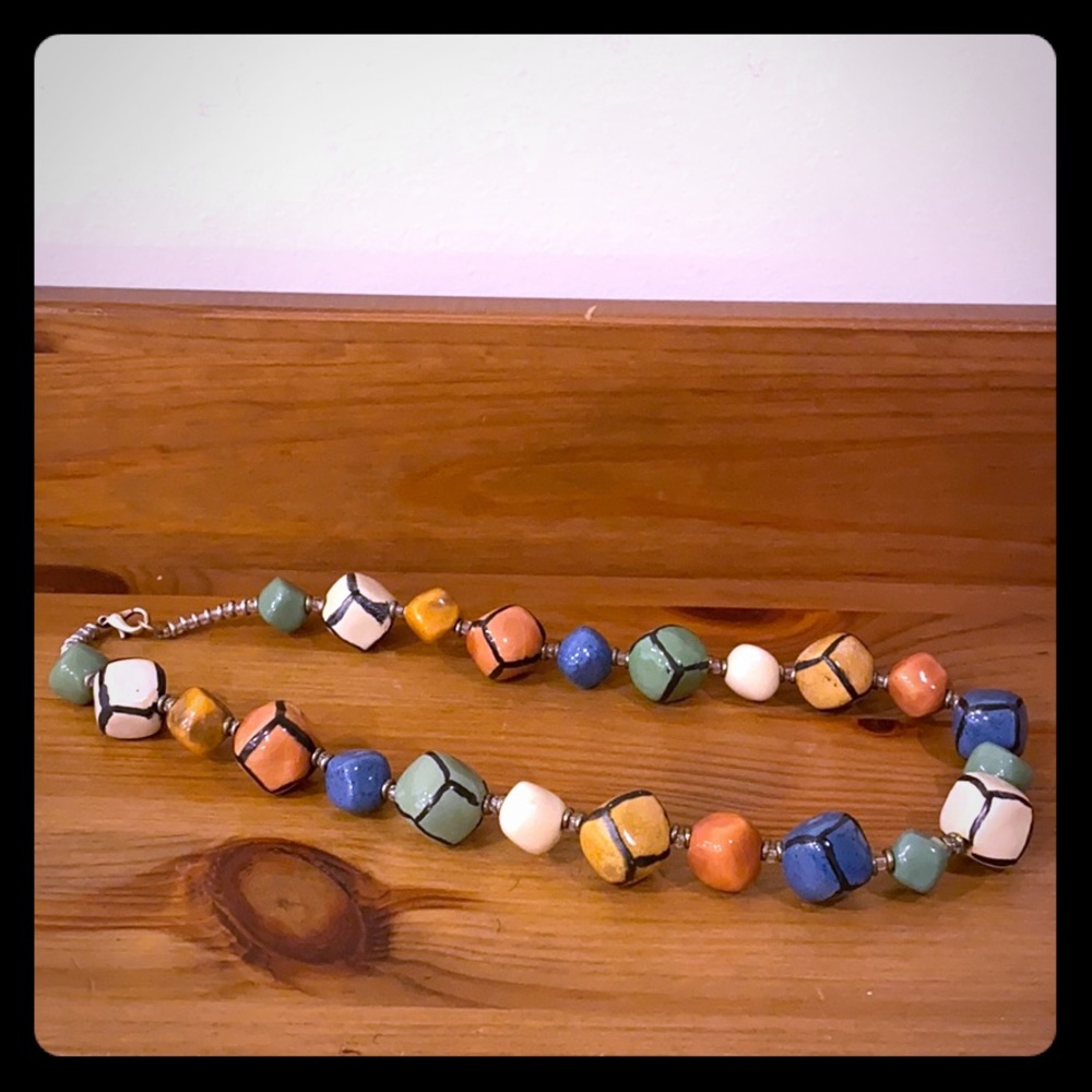 Vintage Ceramic Bead Necklace